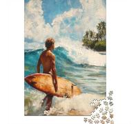1000 Piece Jigsaw Puzzle for Adults, Surfers Shore Bliss, 52x38cm/1000pcs, Festive Gift Idea, Relaxing Home Activity And Family Time at Home