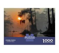 1000 Piece Jigsaw Puzzle for Adults Swamp Sunset Landscape Adult Jigsaw Relaxing Games Perfect Decoration Unique Gifts for Birthday And Christmas 70x50cm/1000pcs