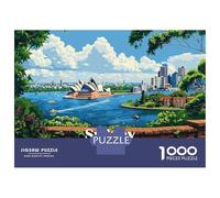 1000 Piece Jigsaw Puzzle for Adults, Sydney Opera House View Artwork, Relaxing Family Game, Idea, Premium Puzzle Pieces, 52x38cm/1000pcs