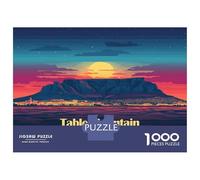 1000 Piece Jigsaw Puzzle for Adults Table Mountain South Africa Landscape Jigsaw for Adults Family Game Difficult Challenge Birthday And Unique Gifts 52x38cm/1000pcs