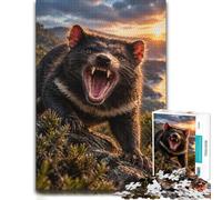 1000 Piece Jigsaw Puzzle for Adults, Tasmanian Devil Sunset Coast | For the festive season, this adult jigsaw puzzle with 1000 pieces creates puzzle time on colder days.