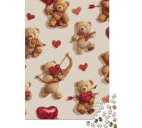 1000-Piece Jigsaw Puzzle for Adults, Teddy Bears Valentine's Day Decorations, 70x50cm/1000pcs, Thoughtful Gift Idea, Winter Home Activity And Quiet Weekends