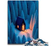 1000 Piece Jigsaw Puzzle for Adults Teens A Single Illuminated Cabin Jigsaw,Educational Games Home Decoration Birthday Present, Gifts, Wall Art (38x26cm)