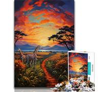 1000 Piece Jigsaw Puzzle for Adults Teens Africa Savannah Puzzles for Teenagers,Fun Games Every Piece Is Unique - Challenging Family Fun Game (size 38x26cm)