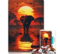 1000 Piece Jigsaw Puzzle for Adults Teens African Elephants,Help The Brain Exercise Addictive Toys to Cultivate Patience Wall Decoration (75x50cm)