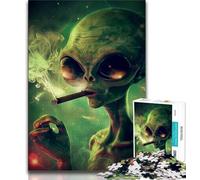1000 Piece Jigsaw Puzzle for Adults Teens Alien Smoking 1000 Piece Puzzle,Classic Educational Games Beautiful Decoration 75x50cm