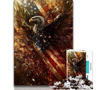 1000 Piece Jigsaw Puzzle for Adults Teens American Flag Eagle,Educational Games Home Decoration Birthday Present,Gifts,Wall Art (75x50cm)