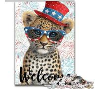 1000 Piece Jigsaw Puzzle for Adults Teens American Leopard, Family Game Stress Reliever Difficult Challenge Enhance Love between Couples (Size 26x38cm)