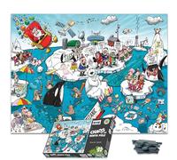 1000 Piece Jigsaw Puzzle for Adults, Teens And Kids - Chaos At The North Pole - Funny Cartoon Jigsaw Puzzle, 1000 Piece Family Games