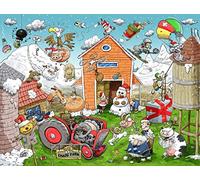1000 Piece Jigsaw Puzzle for Adults, Teens And Kids - Christmas At Chaos Farm - Funny Cartoon Jigsaw Puzzle, 1000 Piece Family Games