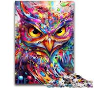 1000 Piece Jigsaw Puzzle for Adults Teens Animal Colorful Owl Puzzles,Staycation Kill Time with Fully Interlocking Randomly Shaped Pieces (75x50cm)