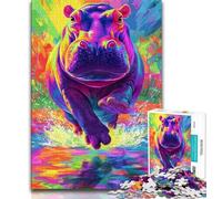 1000 Piece Jigsaw Puzzle for Adults Teens Animal Rhino,Challenging Game And Family Play Educational Game for Birthday,Chrismas 38X26CM