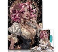 1000 Piece Jigsaw Puzzle for Adults Teens Anime Demon Girl 1000 Piece Jigsaw,Challenging Family Activity Games DIY Toy for Home Wall Decor Gifts (size 38x26cm)