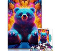 1000 Piece Jigsaw Puzzle for Adults Teens Art Animal Bear,Help The Brain Exercise Addictive Toys to Cultivate Patience Wall Decoration (38x26cm)