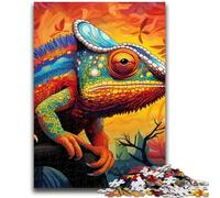 1000 Piece Jigsaw Puzzle for Adults Teens Art Chameleon 1000 Piece Puzzle,Quiz Game Wall Decoration Unique Birthday And Xmas Gifts (50x75cm)