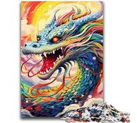 1000 Piece Jigsaw Puzzle for Adults Teens Art Flying Dragons 1000 Pieces for Adults,learning Educational Is Ideal As A Gift for The Whole Family (26x38cm)