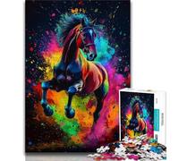 1000 Piece Jigsaw Puzzle for Adults Teens Art Graffiti Horse,Educational Games Home Decoration Birthday Present,Gifts,Wall Art 38x26cm