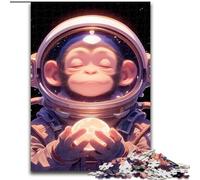 1000 Piece Jigsaw Puzzle for Adults Teens Astronaut Monkey,Challenging Game And Family Play with Matching Poster And Trivia Sheet 50x75cm