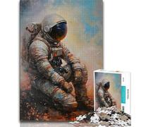 1000 Piece Jigsaw Puzzle for Adults Teens Astronaut Praying,Educational Games Home Decoration for Is Ideal As A Gift for The Whole Family 38x26cm