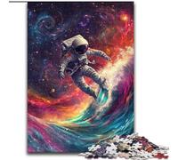 1000 Piece Jigsaw Puzzle for Adults Teens Astronaut Surfing, Help The Brain Exercise Addictive Toys to Cultivate Patience Perfect Decoration (Size 50x75cm)