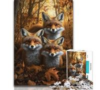 1000 Piece Jigsaw Puzzle for Adults Teens Autumn Fox Adult Jigsaw,for Educational Game Challenge Toy Birthday Present, Gifts, Wall Art 75x50cm