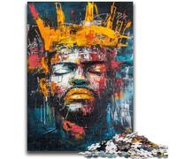 1000 Piece Jigsaw Puzzle for Adults Teens Basquiat-style Crown Educational Family Game Is Ideal As Gifts for The Whole Family for 14+ 26x38cm