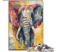 1000 Piece Jigsaw Puzzle for Adults Teens Basquiat-style Elephant, Educational Toys Is Ideal As A Gift for The Whole Family (Size 50x75cm)