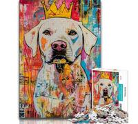 1000 Piece Jigsaw Puzzle for Adults Teens Basquiat-style Labrador 1000 Pieces for Adults,Educational Games Home Decoration Suitable for Desktop Decoration (size 38x26cm)
