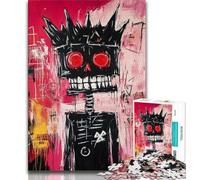 1000 Piece Jigsaw Puzzle for Adults Teens Basquiat-style Skeleton King,Educational Games Home Decoration Birthday Present,Gifts,Wall Art (38x26cm)