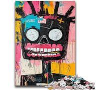 1000 Piece Jigsaw Puzzle for Adults Teens Basquiat-style Skull Adult Puzzles,Challenging Game Gifts for Is Ideal As A Gift for The Whole Family (75x50cm)