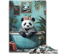 1000 Piece Jigsaw Puzzle for Adults Teens Bathroom Panda Adult Puzzles,Educational Toys & Games for Adults And Teenagers (26x38cm)