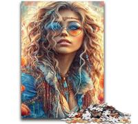 1000 Piece Jigsaw Puzzle for Adults Teens Beautiful Female Dark Angel Puzzles,Staycation Kill Time with Fully Interlocking Randomly Shaped Pieces (75x50cm)