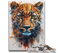 1000 Piece Jigsaw Puzzle for Adults Teens Beautiful Leopard Puzzles,Staycation Kill Time with Fully Interlocking Randomly Shaped Pieces (75x50cm)