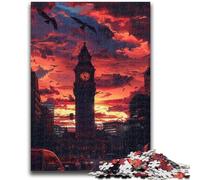 1000 Piece Jigsaw Puzzle for Adults Teens Big Ben in The Evening Sun 1000 Piece Puzzle,Quiz Game Wall Decoration Unique Birthday And Xmas Gifts (26x38cm)