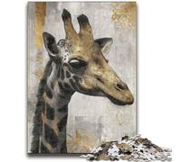 1000 Piece Jigsaw Puzzle for Adults Teens Black And Gold Giraffe Challenging To Complete But Fun And Humorous Unique Birthday And Gifts 50x75cm