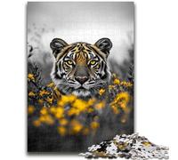 1000 Piece Jigsaw Puzzle for Adults Teens Black And White Tiger Challenging To Complete But Fun And Humorous Birthday Present, Gifts, Wall Art 26x38cm