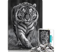 1000 Piece Jigsaw Puzzle for Adults Teens Black And White Tiger,Educational Games Home Decoration Birthday Present,Gifts,Wall Art 38x26cm