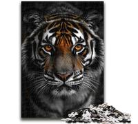 1000 Piece Jigsaw Puzzle for Adults Teens Black And White Tiger for 14+ Difficult to Complete But Fun And Humorous Birthday Gift 38x26cm