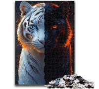 1000 Piece Jigsaw Puzzle for Adults Teens Black And White Tiger Vibrant And Unique Design Relaxing & Challenging Puzzle Experience 50x75cm