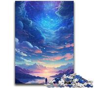 1000 Piece Jigsaw Puzzle for Adults Teens Black Sky with Rainbow Clouds Adult Jigsaw,for Educational Game Challenge Toy Birthday Present, Gifts, Wall Art (75x50cm)