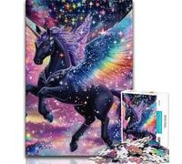 1000 Piece Jigsaw Puzzle for Adults Teens Black Unicorn 1000 Pieces for Adults,Birthday Present, Gifts, Wall Art for Ages 14+ (size 38x26cm)