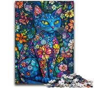 1000 Piece Jigsaw Puzzle for Adults Teens Blue Cat Art Teenager Jigsaw,Educational Games Home Decoration Birthday Present, Gifts, Wall Art (26x38cm)