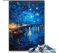 1000 Piece Jigsaw Puzzle for Adults Teens Boat Under The Night Sky, Challenging Game Toys Wall Decoration Unique Birthday And Xmas Gifts (Size 50x75cm)