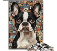 1000 Piece Jigsaw Puzzle for Adults Teens Boston Terrier Dog Collage, Educational Games Home Decoration Is Ideal As A Gift for The Whole Family (size 50x75cm)