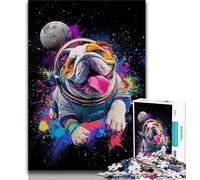 1000 Piece Jigsaw Puzzle for Adults Teens Bulldog Astronaut 1000 Pieces for Adults,learning Educational Is Ideal As A Gift for The Whole Family 75x50cm