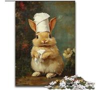 1000 Piece Jigsaw Puzzle for Adults Teens Bunny Playing with Toilet Paper Challenging To Complete But Fun And Humorous with Matching Poster And Trivia Sheet 50x75cm