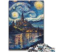 1000 Piece Jigsaw Puzzle for Adults Teens Castle Under The Stars Challenging To Complete But Fun And Humorous Birthday Present, Gifts, Wall Art 26x38cm