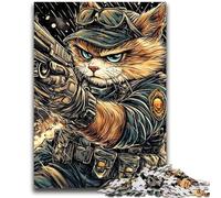 1000 Piece Jigsaw Puzzle for Adults Teens Cat Warrior Help The Brain Exercise Addictive Toys to Cultivate Patience Parent-child Interaction 50x75cm