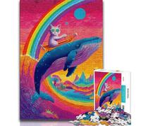 1000 Piece Jigsaw Puzzle for Adults Teens Cats And Whales Teenager Puzzles,Stress Reliever Staycation Kill Time Parent-child Interaction (size 38x26cm)