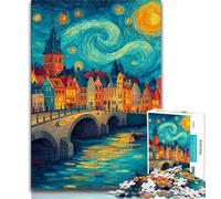 1000 Piece Jigsaw Puzzle for Adults Teens City Under The Night Sky Adult Jigsaw,Challenging Family Activity Games DIY Toy for Home Wall Decor Gifts 38x26cm